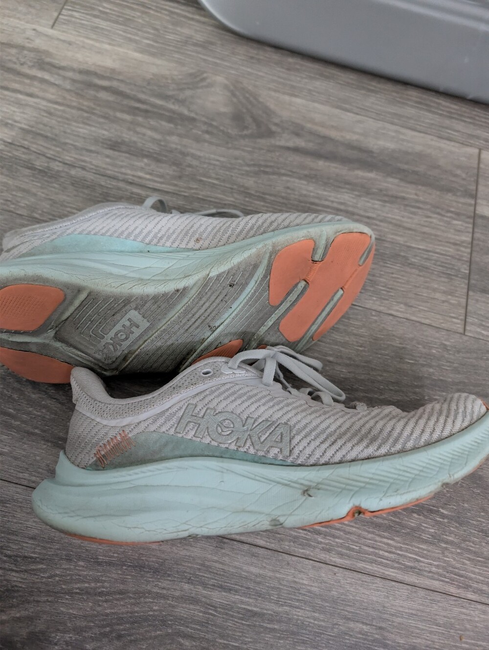 HOKA Solimar Running Shoes Stardust/Aqua Breeze Women's 8 Wide - Picture 5 of 9